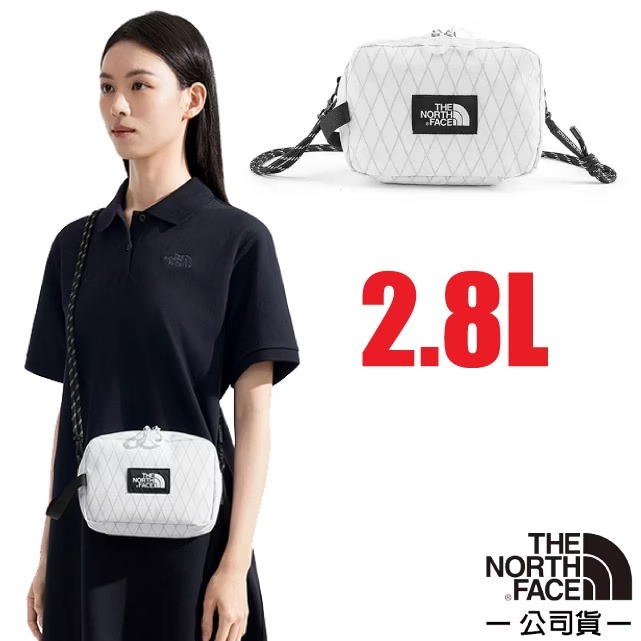 【The North Face】日用休閒隨身側背包2.8L.斜背包.單肩包.護照證件包袋/8DJR-FN4 雪峰白✿30E010